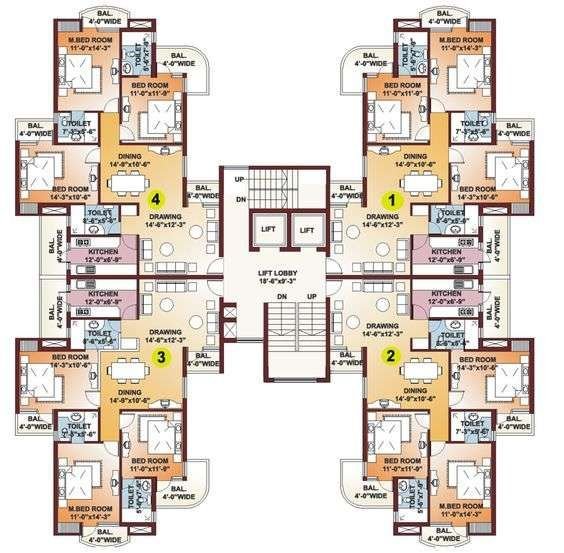 From KlickPin CF Apartment Lay-out detail _ Residential building plan Apartment floor plans Residential architecture plan